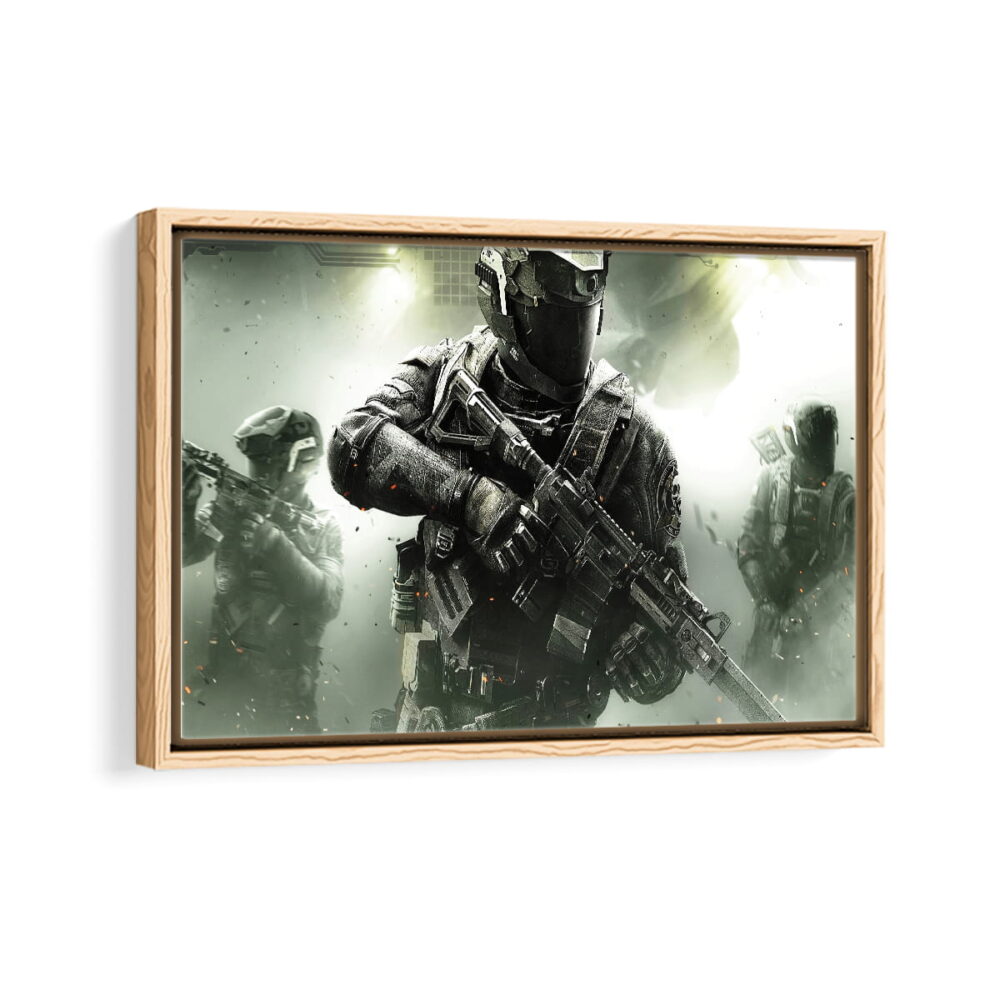 call of duty framed canvas natural beige