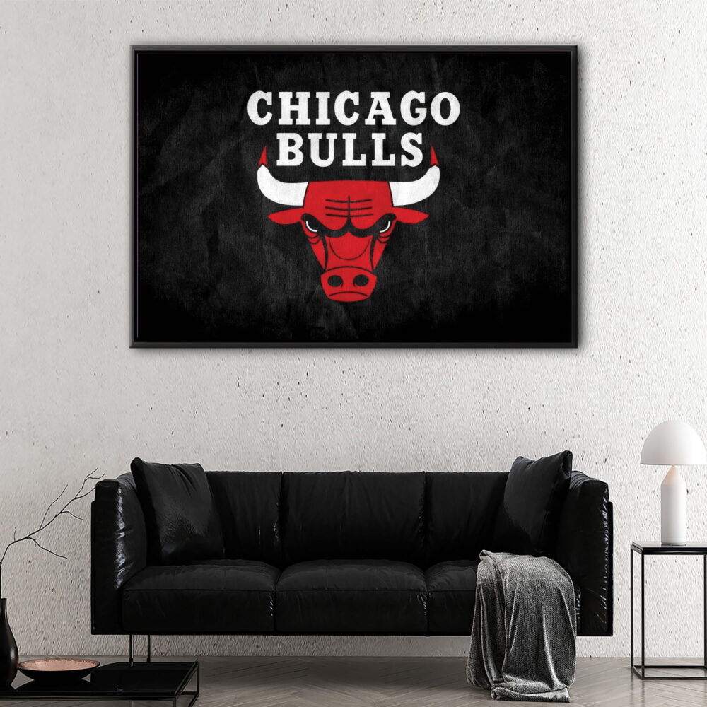 chicago bulls logo floating frame canvas