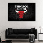 chicago bulls logo floating frame canvas