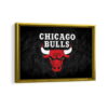 chicago bulls logo framed canvas gold frame