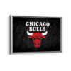 chicago bulls logo framed canvas white frame