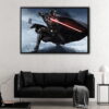 darth vader lightsaber floating frame canvas