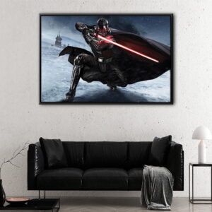 Lienzo con marco flotante del sable láser de Darth Vader