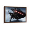 darth vader lightsaber framed canvas walnut brown