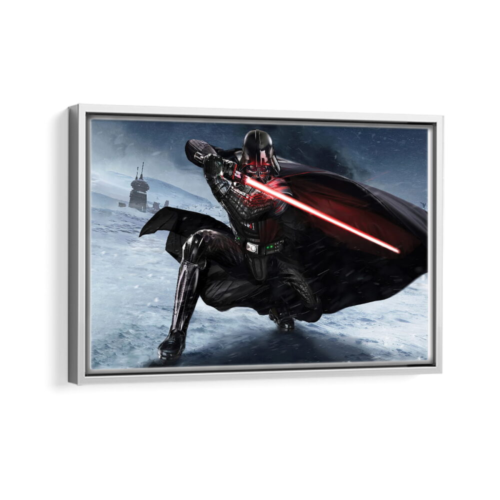 darth vader lightsaber framed canvas white frame