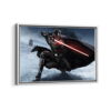 darth vader lightsaber framed canvas white frame
