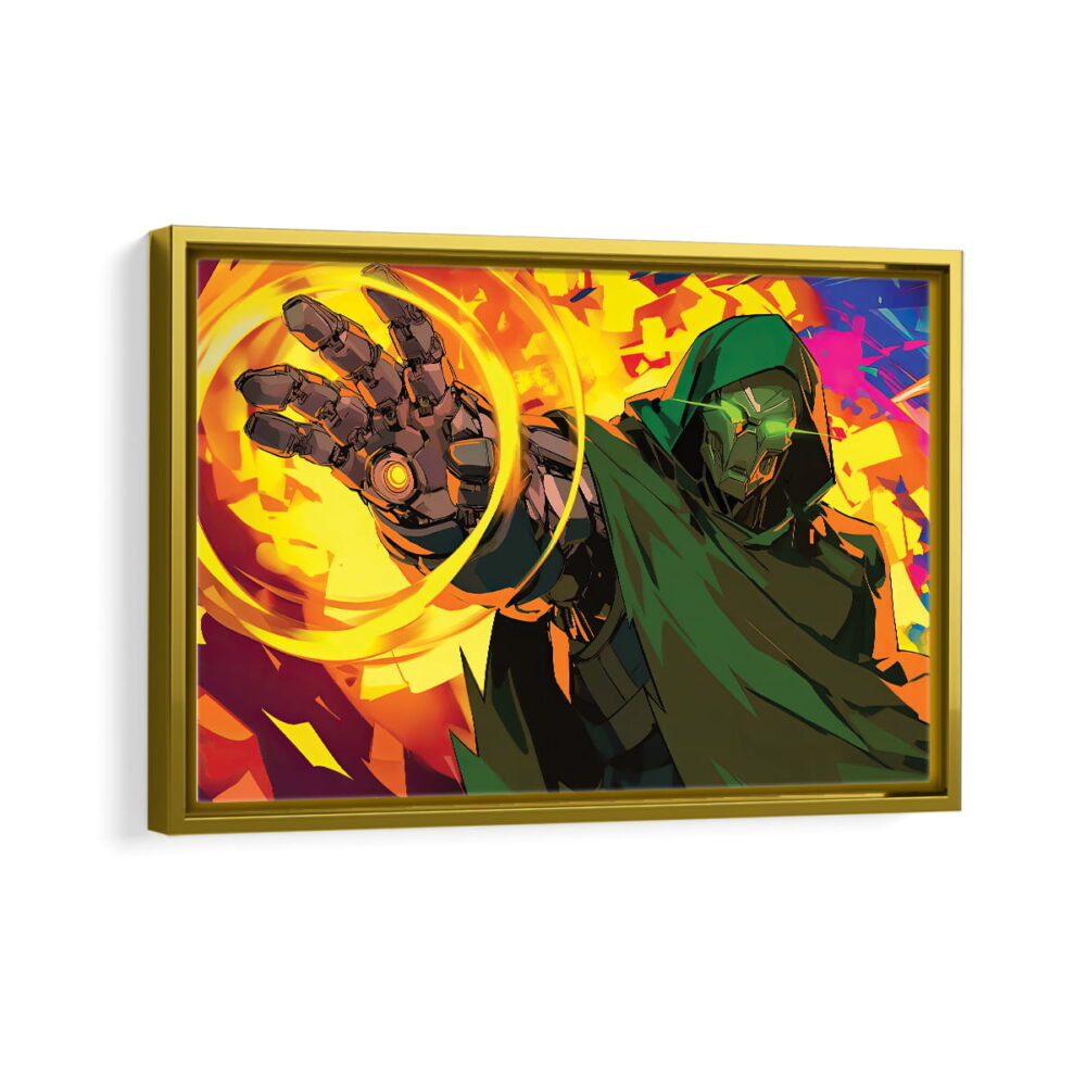 doctor doom framed canvas gold frame