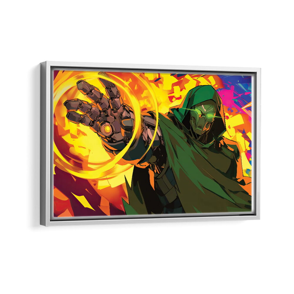 doctor doom framed canvas white frame