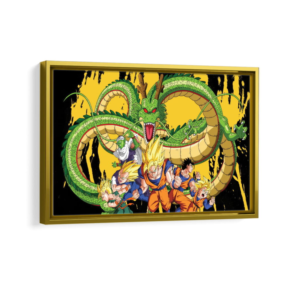 dragon ball z framed canvas gold frame