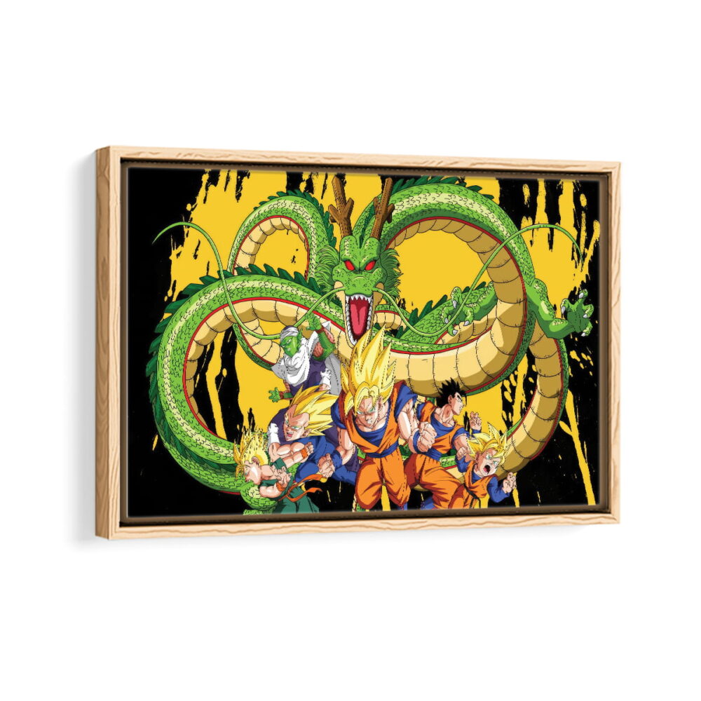 dragon ball z framed canvas natural beige