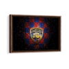 florida panthers framed canvas walnut brown