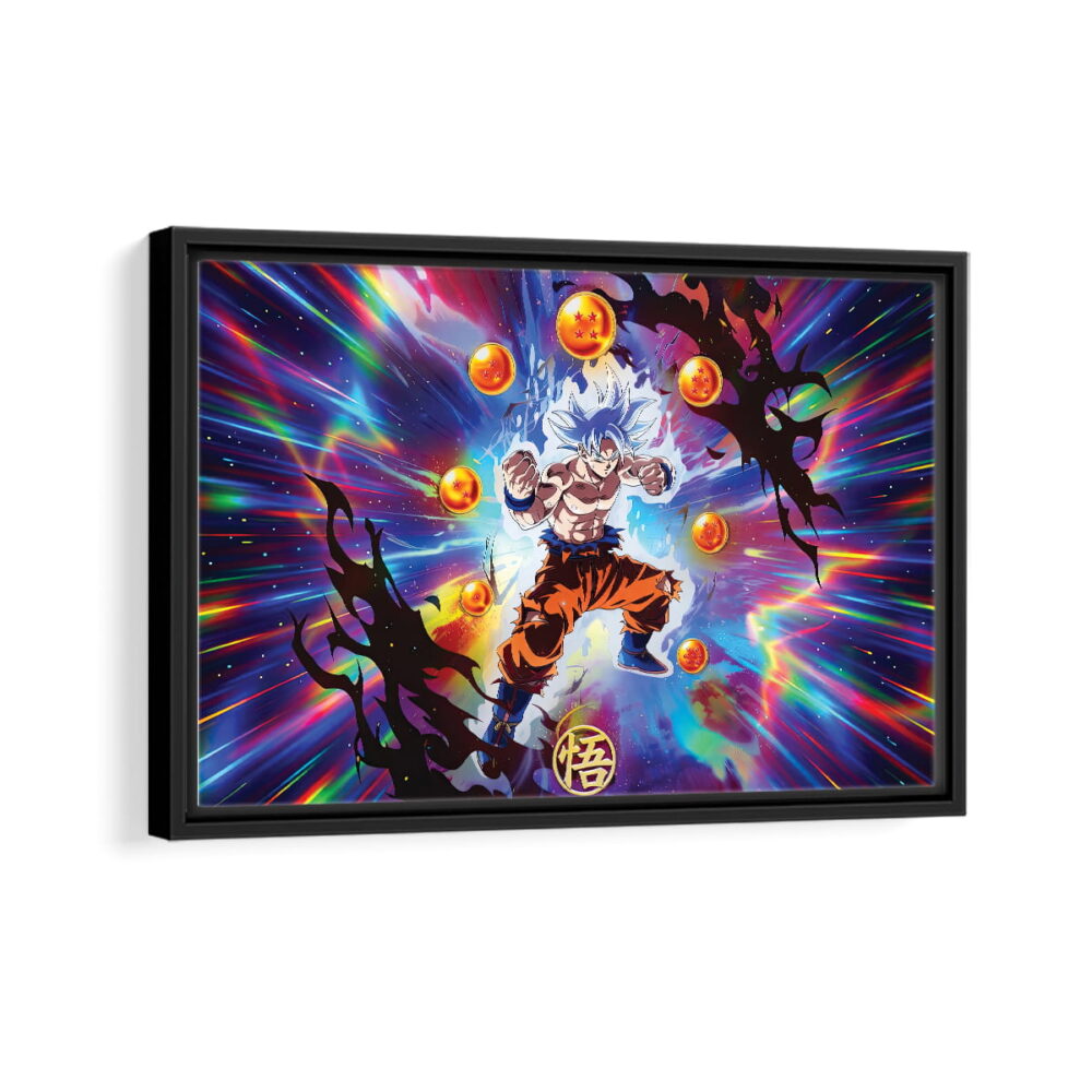 goku super powers framed canvas black frame