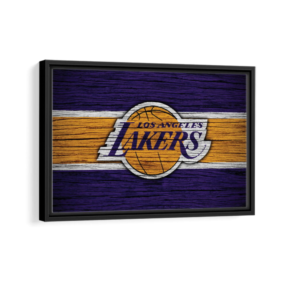 los angeles lakers framed canvas black frame