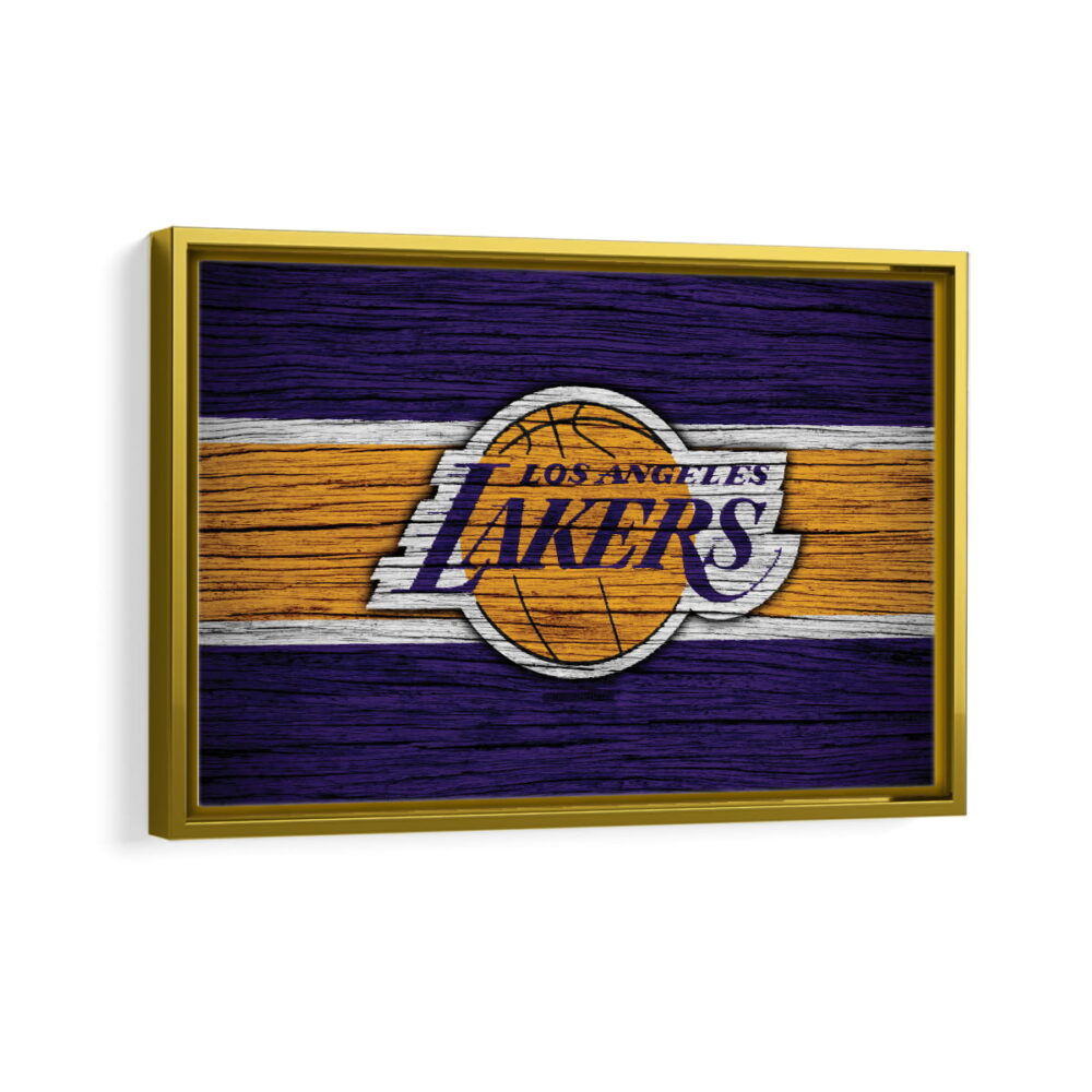 los angeles lakers framed canvas gold frame