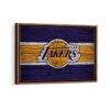 los angeles lakers framed canvas walnut brown