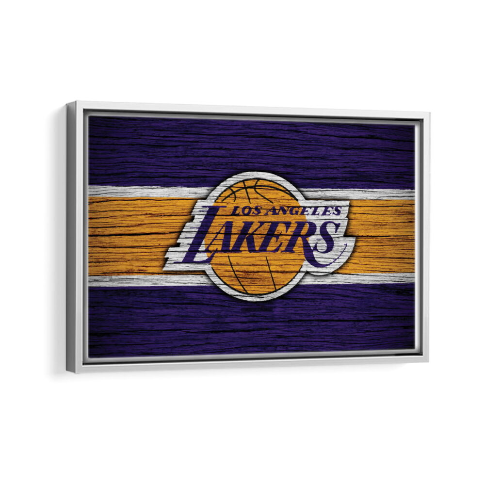 los angeles lakers framed canvas white frame