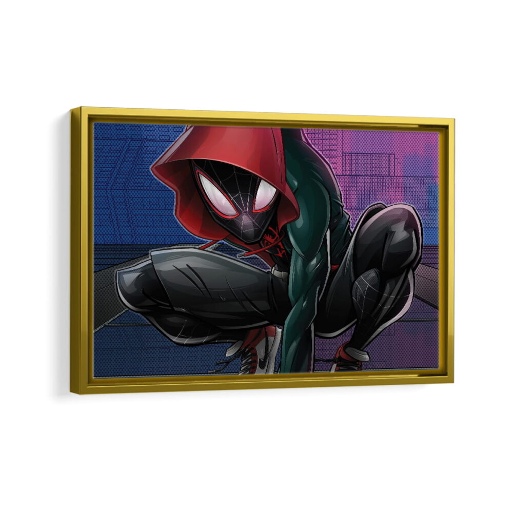 miles morales vibe framed canvas gold frame