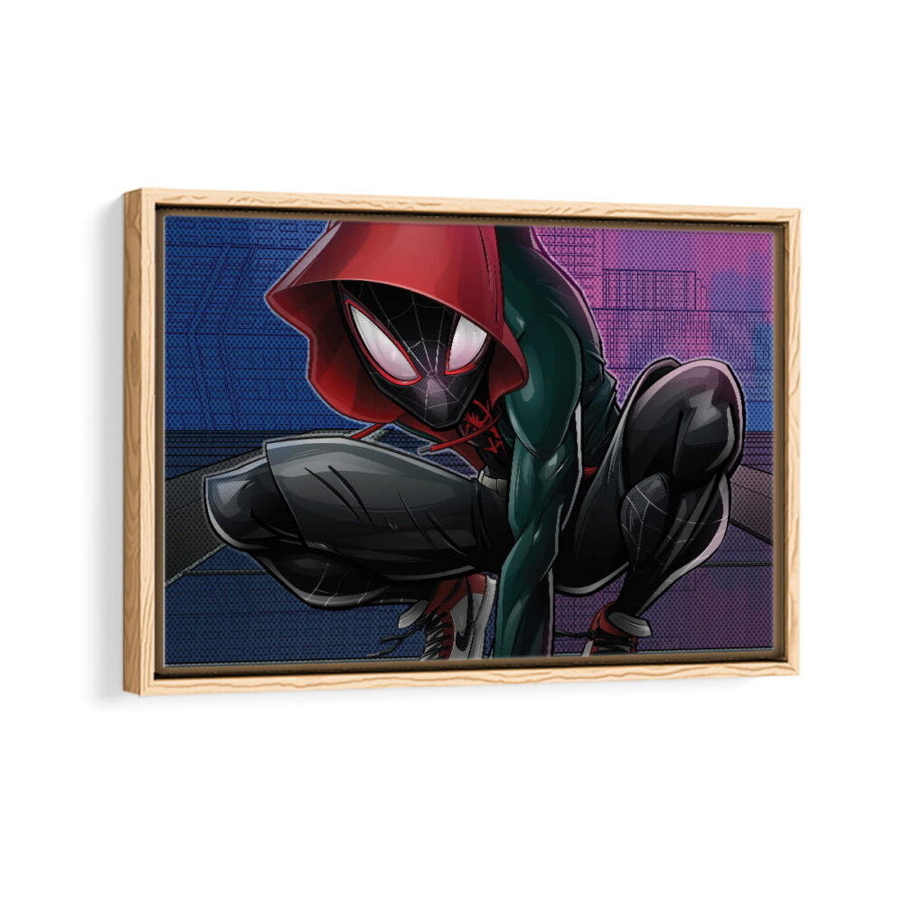 miles morales vibe framed canvas natural beige