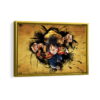 monkey d luffy strike framed canvas gold frame