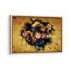 monkey d luffy strike framed canvas natural beige