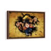 monkey d luffy strike framed canvas walnut brown