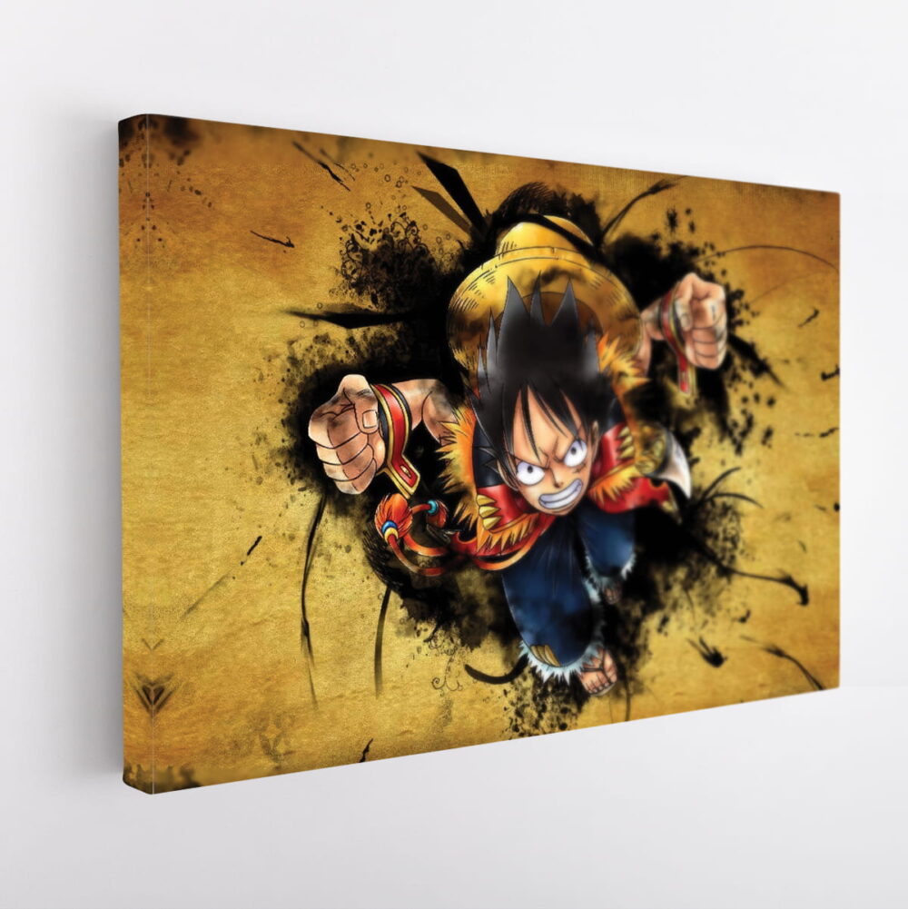 monkey d luffy strike stretched canvas