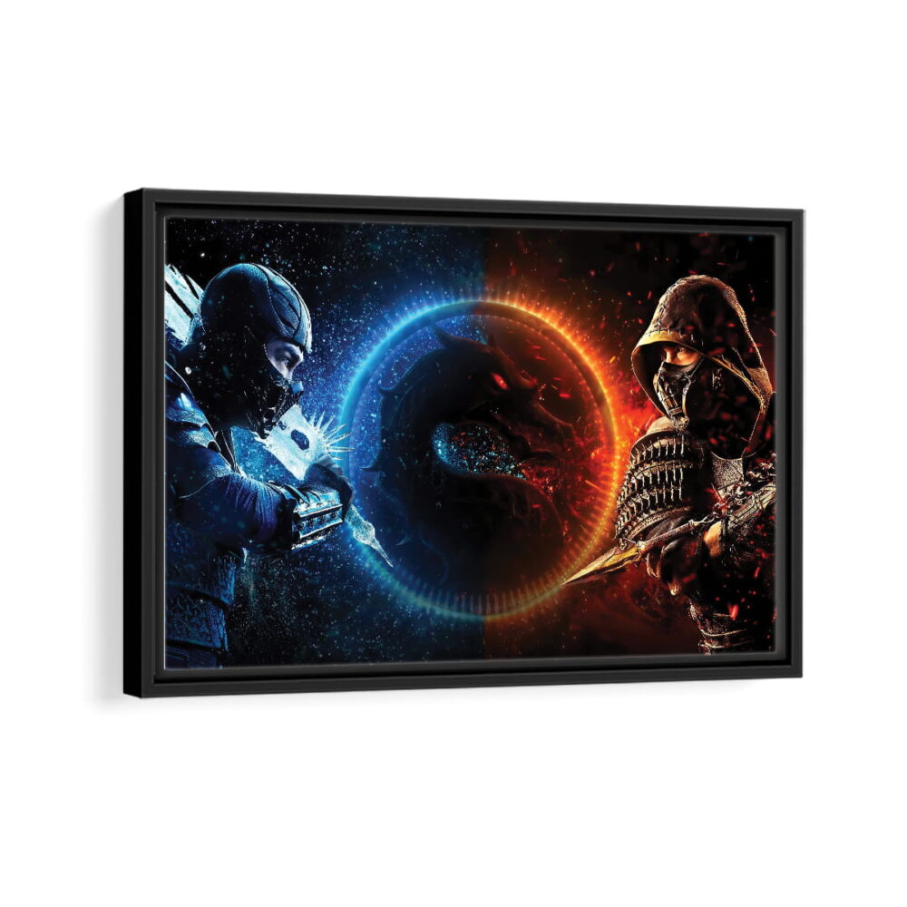 mortal kombat x framed canvas black frame
