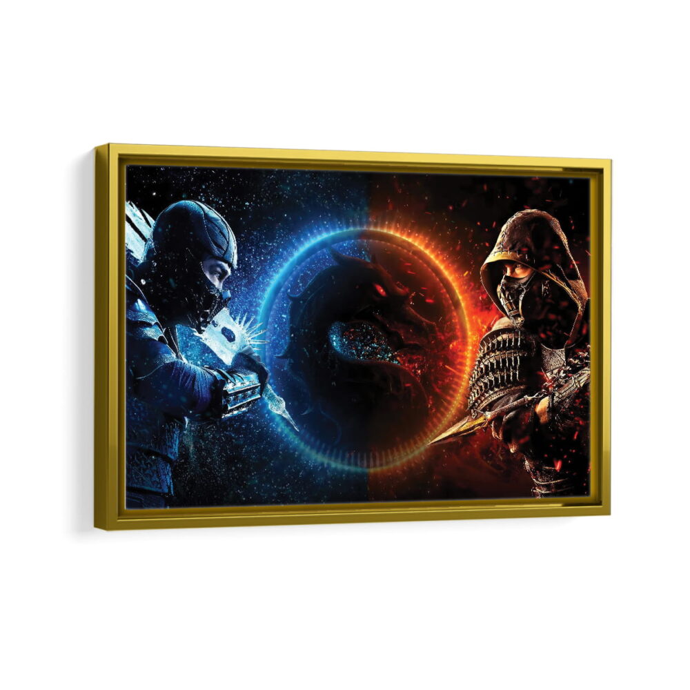 mortal kombat x framed canvas gold frame