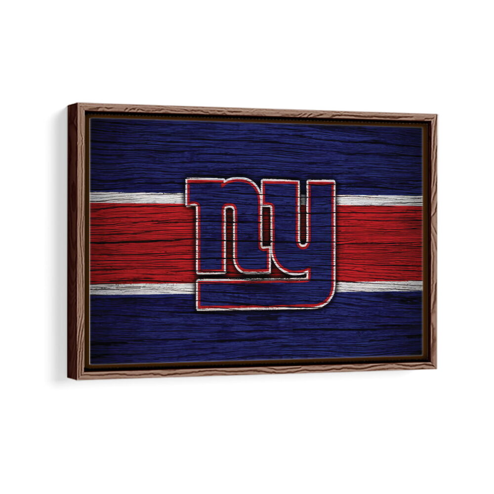 new york giants framed canvas walnut brown