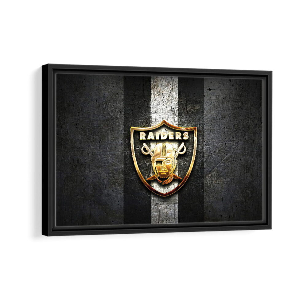 oakland raiders framed canvas black frame