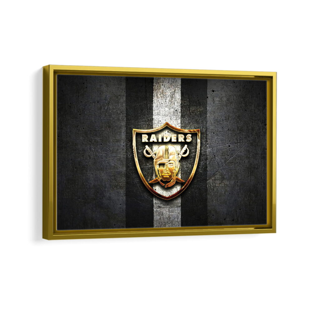 oakland raiders framed canvas gold frame