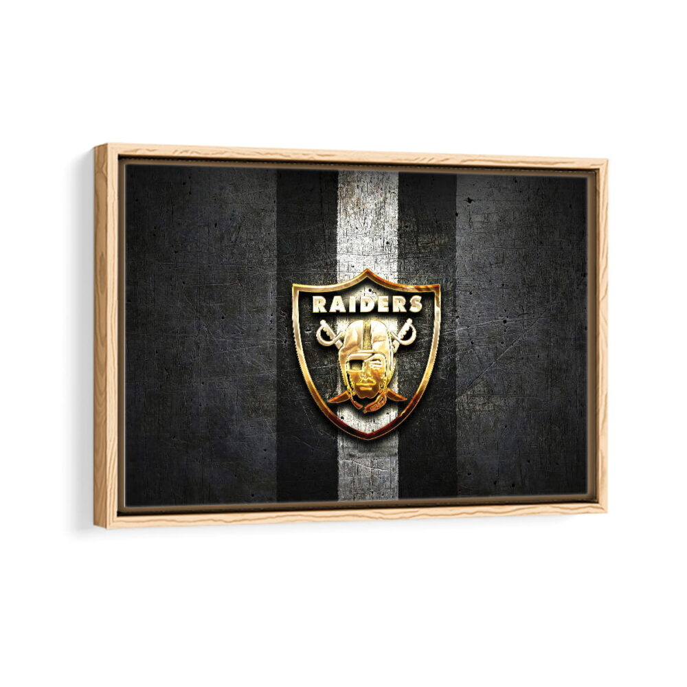 oakland raiders framed canvas natural beige