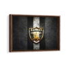 oakland raiders framed canvas walnut brown
