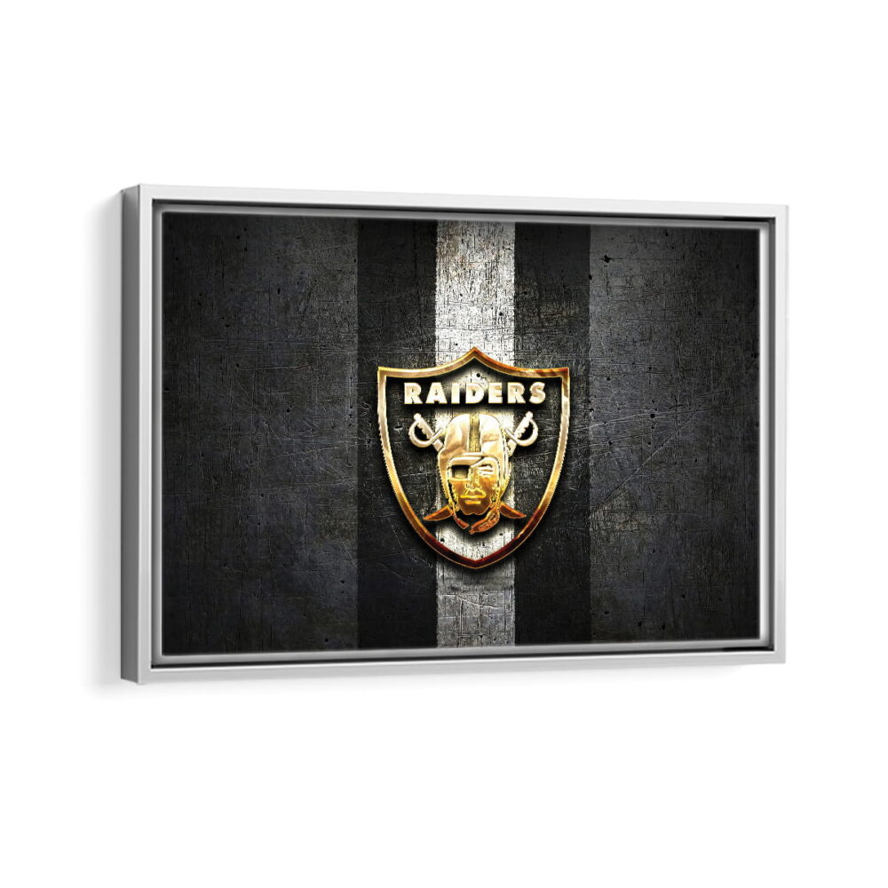 oakland raiders framed canvas white frame