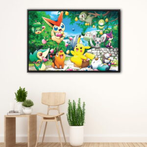 pokemon forest floating frame canvas