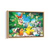 pokemon forest framed canvas natural beige