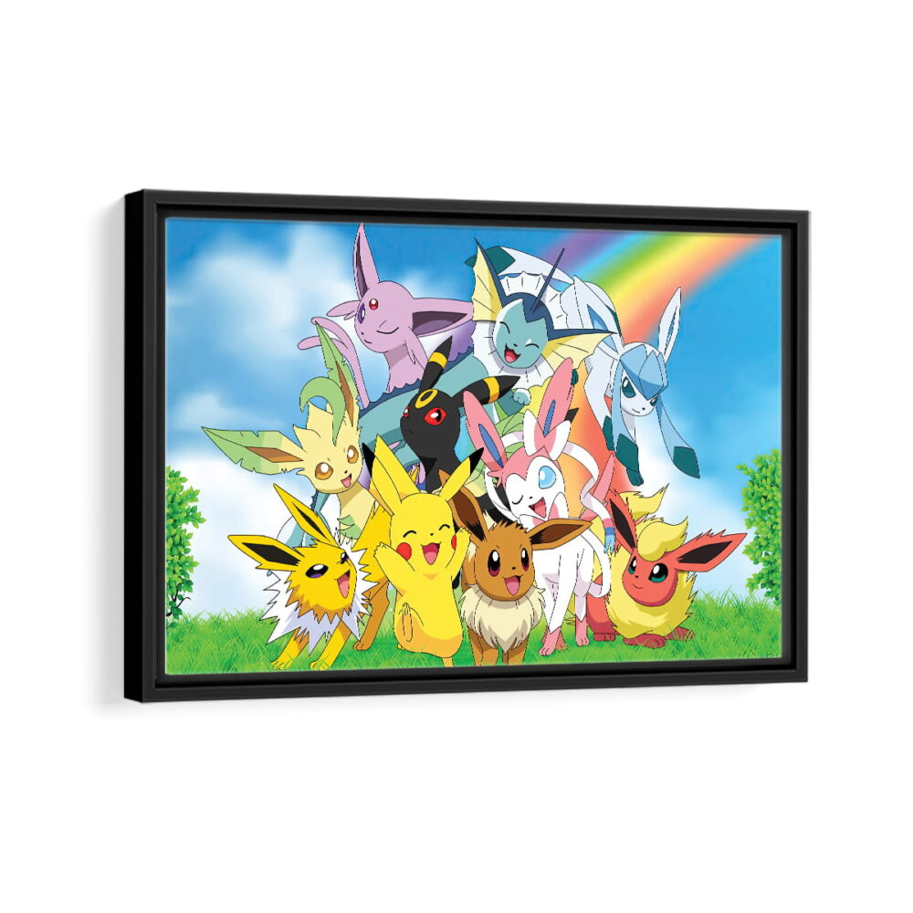 pokemon paradise framed canvas black frame