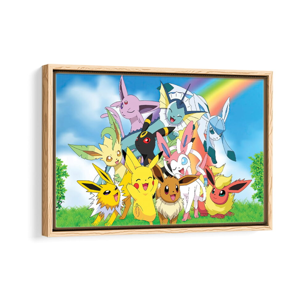 pokemon paradise framed canvas natural beige