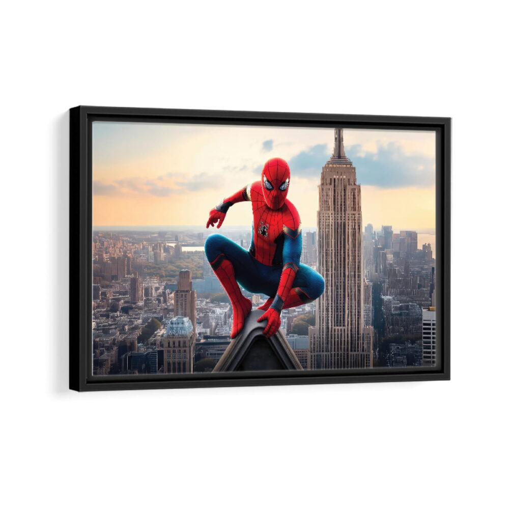 spider man brand new day framed canvas black frame