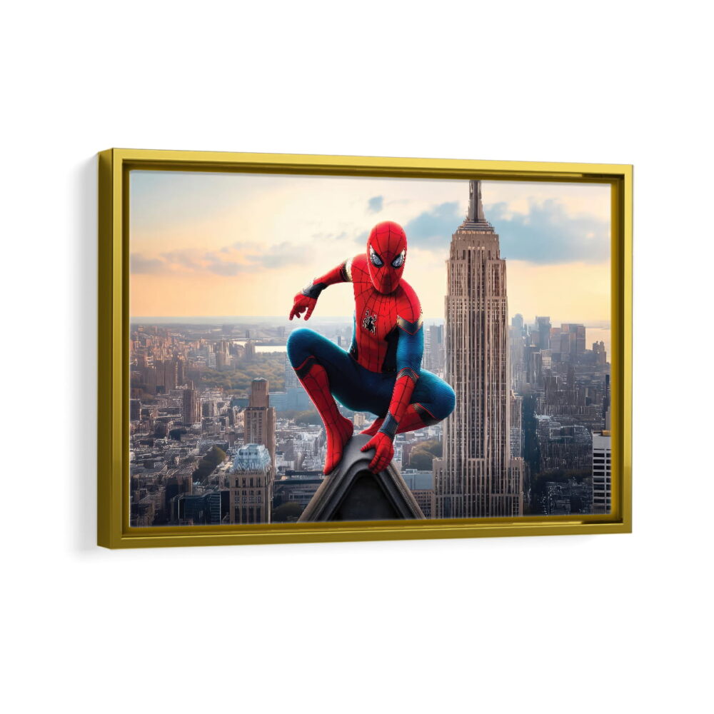 spider man brand new day framed canvas gold frame