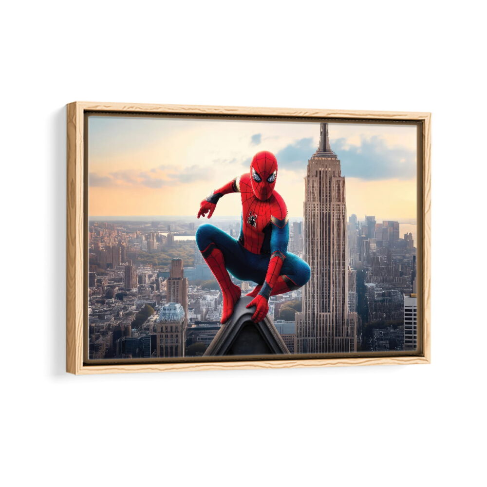 spider man brand new day framed canvas natural beige