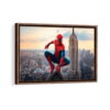 spider man brand new day framed canvas walnut brown