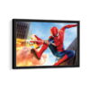 spider man in action framed canvas black frame