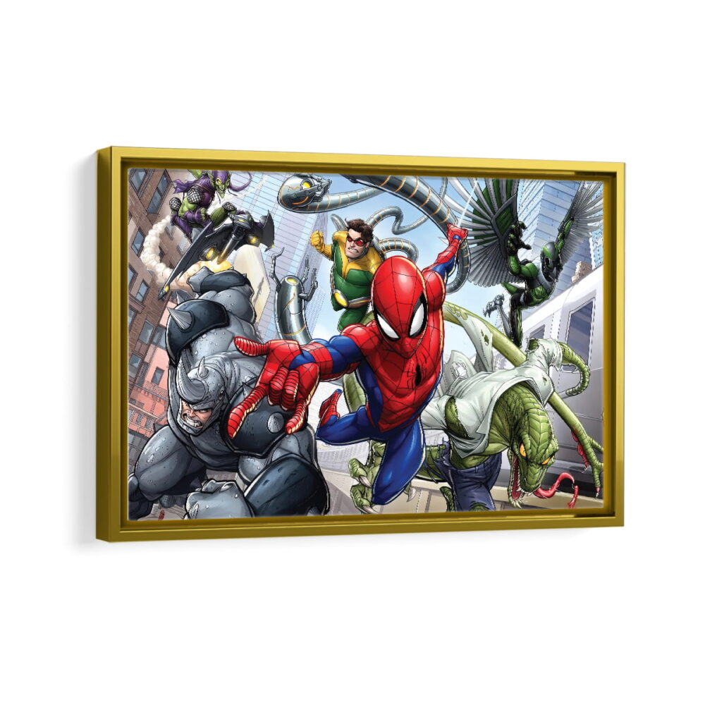 spider man villains framed canvas gold frame