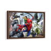 spider man villains framed canvas walnut brown