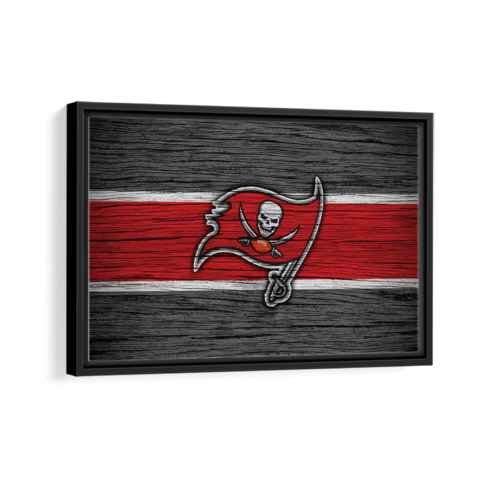 tampa bay buccaneers logo framed canvas black frame