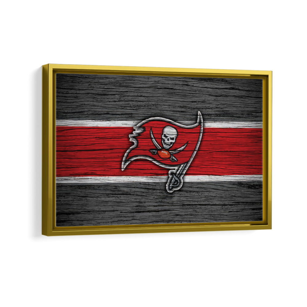 tampa bay buccaneers logo framed canvas gold frame