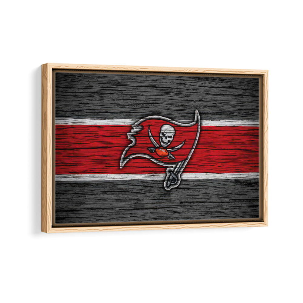 tampa bay buccaneers logo framed canvas natural beige