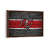tampa bay buccaneers logo framed canvas walnut brown