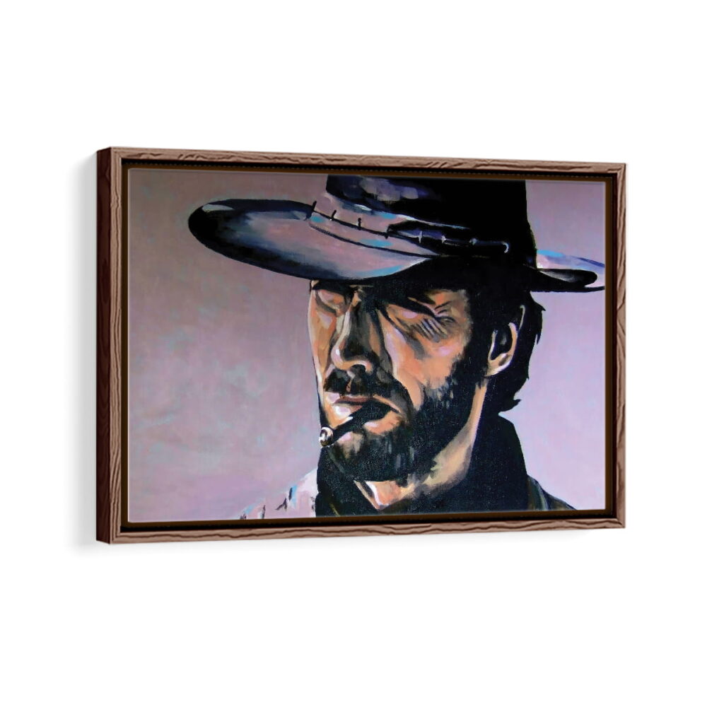 the man with no name framed canvas walnut brown